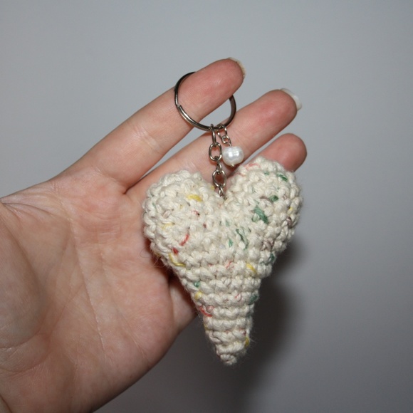 NWoT June Heart key chain cotton Real Pearl - Picture 4 of 4